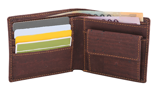 Érmezsebes parafa pénztárca